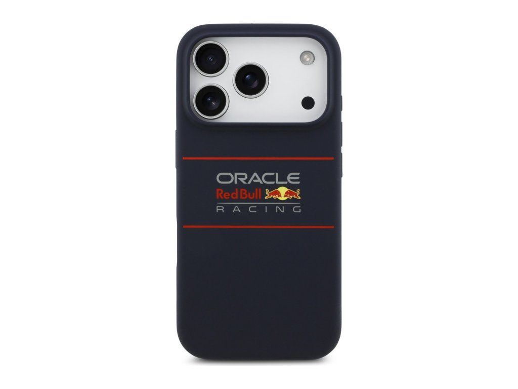 Red Bull Silicone Horizontal Logo MagSafe Zadný Kryt pre iPhone 17 Pro Navy – detail