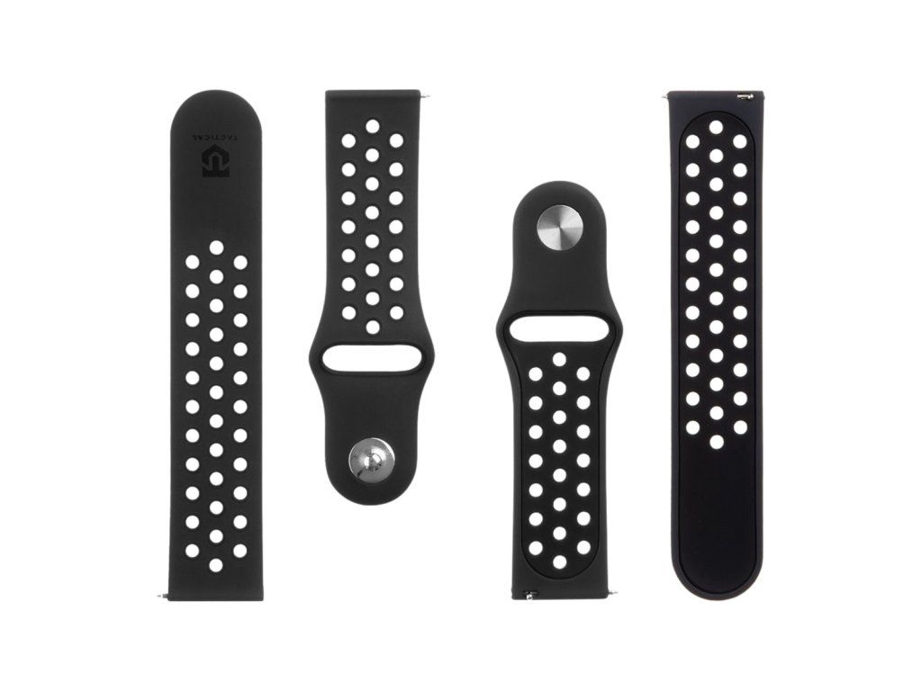 234 Double Silikónový remienok 22mm, Tactical, Čierny – zapínanie
