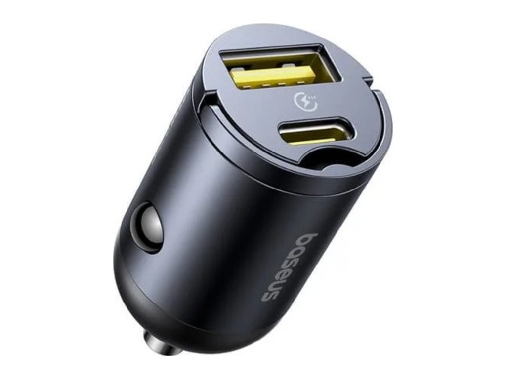 Baseus Tiny Star Mini Autonabíjačka USB-A + USB-C 30W, Cosmic Black
