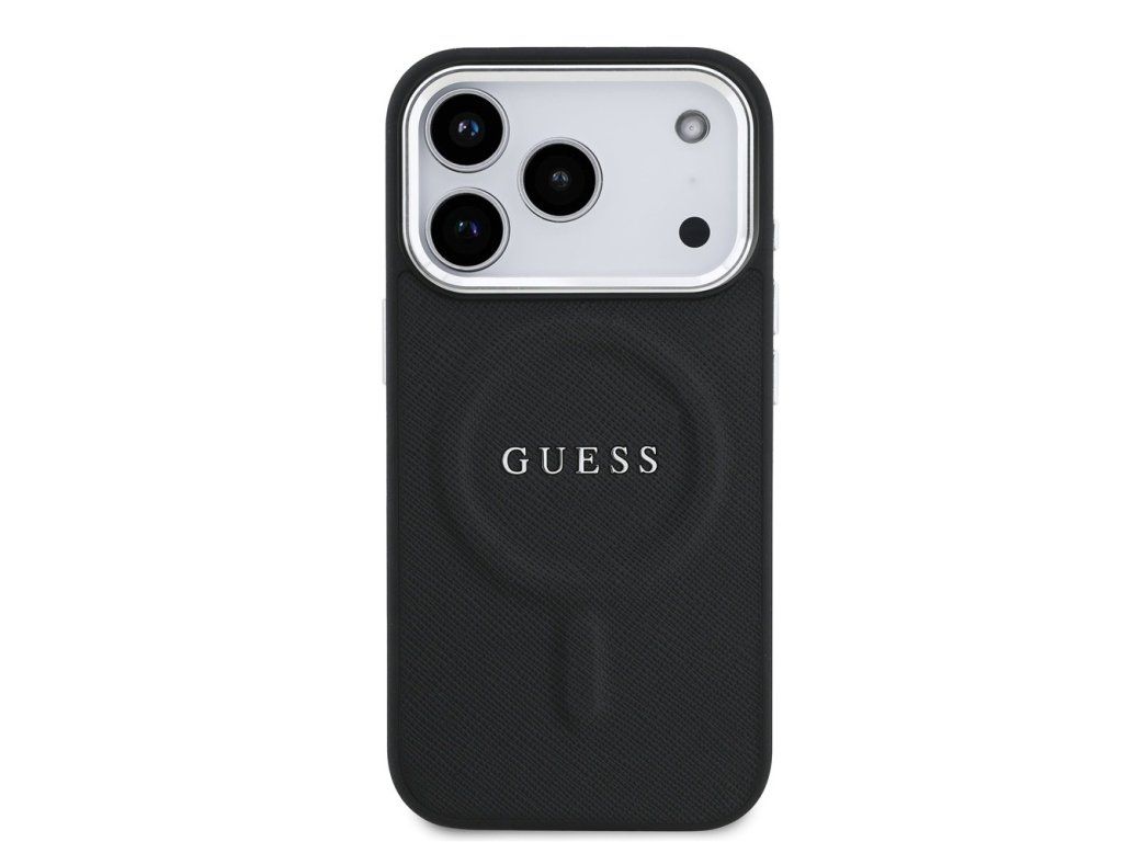 PU Saffiano kryt s MagSafe pre Apple iPhone 17 Pro, Guess, Čierny – detail 2