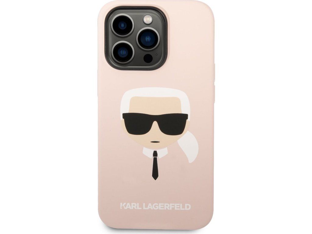 Liquid Karl Head Silikónový kryt pre Apple iPhone 14 Pro Max, Karl Lagerfeld, Ružový – detail 1