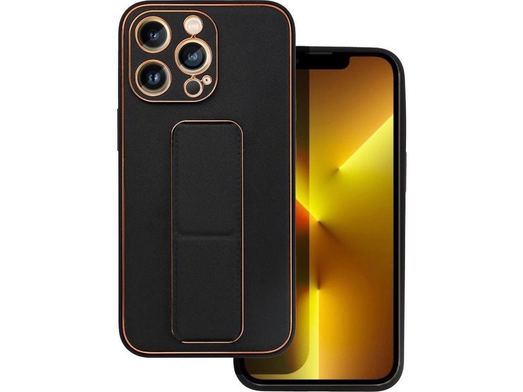 Kožený kryt pre Apple iPhone 13 Pro Max, Forcell, Čierny – detail 1