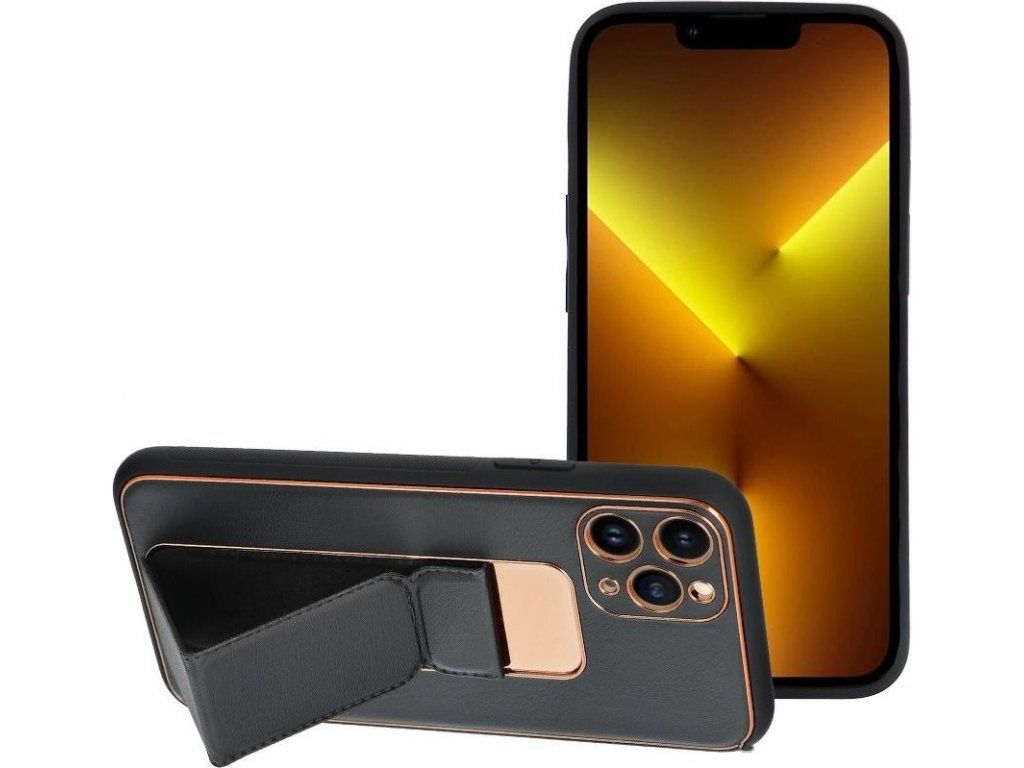 Kožený kryt pre Apple iPhone 13 Pro Max, Forcell, Čierny