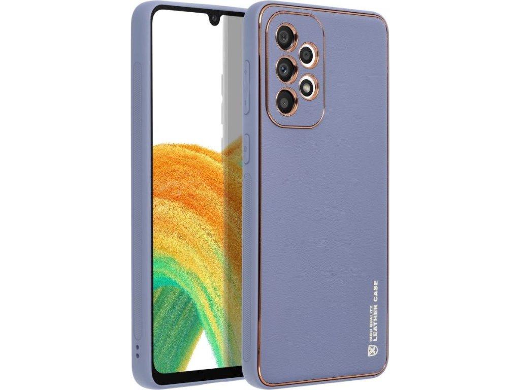 Kožený kryt pre Samsung Galaxy A33 5G, Modrý – detail 1
