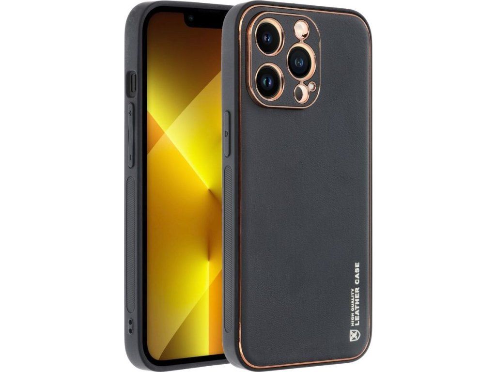 Kožený kryt pre Apple iPhone 11, Forcell, Čierny – detail 1