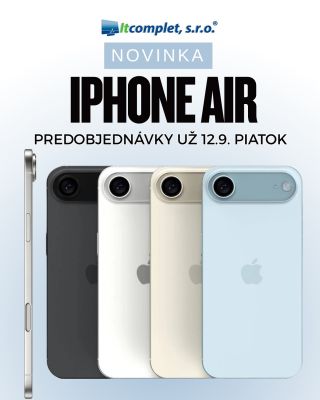 🌬 iPhone Air – najtenší iPhone v histórii (len 5,6 mm), titánový rám a výkon A19 Pro. 📱 iPhone 17 – nový štandard s čipom...